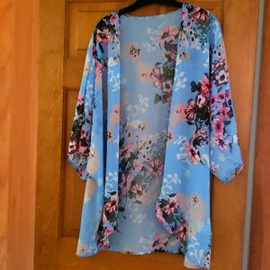Womens 3x floral Kimono